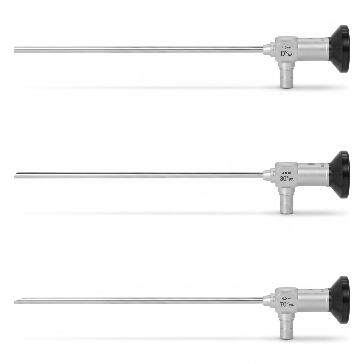Comparison of 4mm rigid sinuscopes with 0 degree 30 degree and 70 degree wide angle options