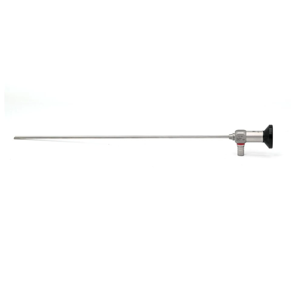 Rigid cystoscope 4mm 30° full length side view — 302mm electropolished stainless steel shaft and standard eyepiece